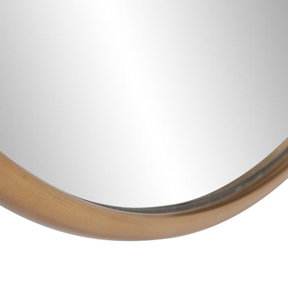 32" Antiqued Brushed Brass Round Wall Mirror HomeRoots