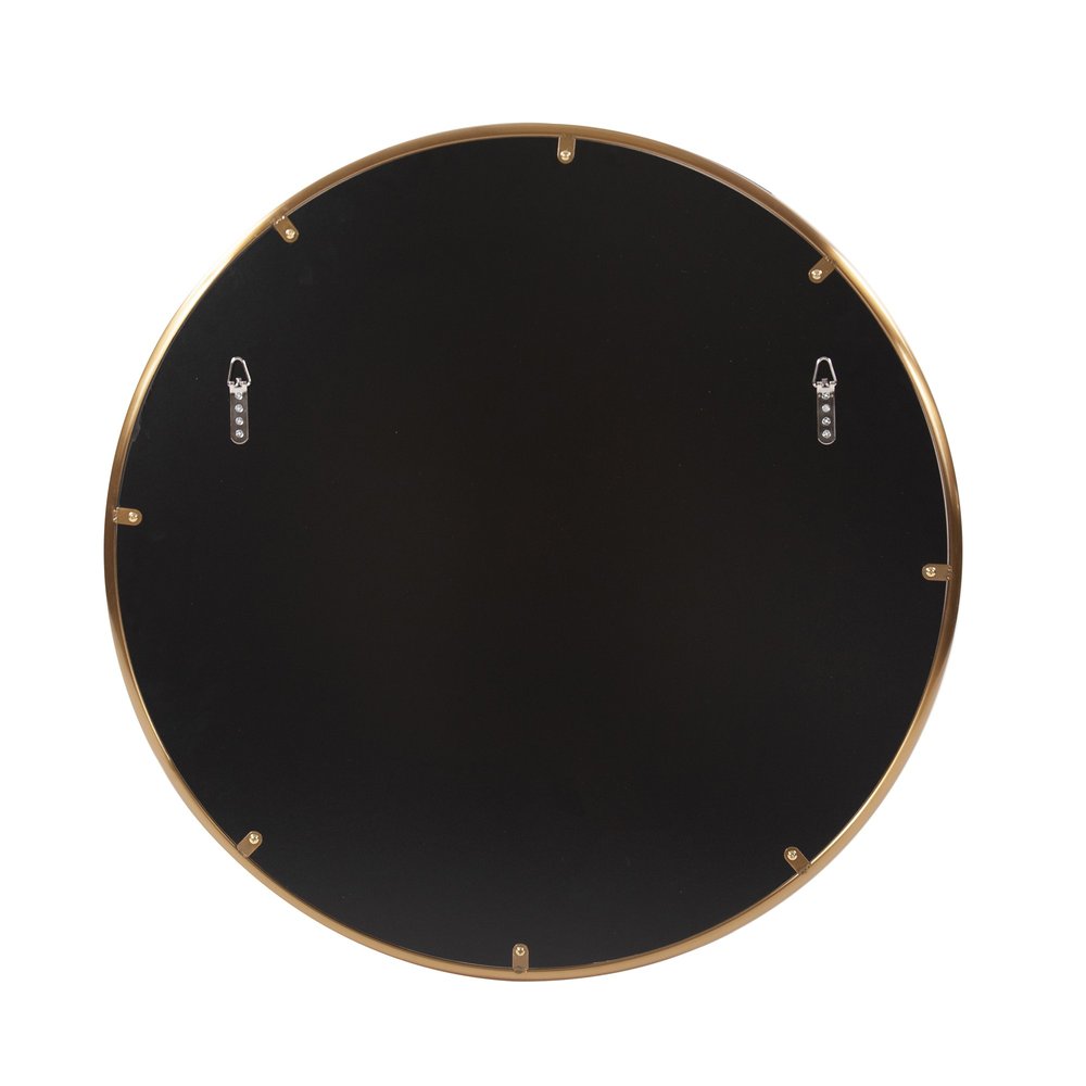 32" Antiqued Brushed Brass Round Wall Mirror HomeRoots