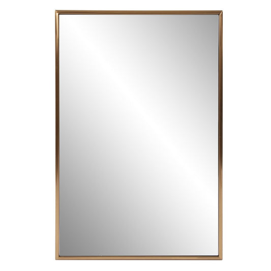 Antiqued Brushed Brass Rectangular Wall Mirror HomeRoots