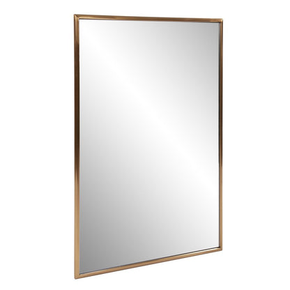 Antiqued Brushed Brass Rectangular Wall Mirror HomeRoots