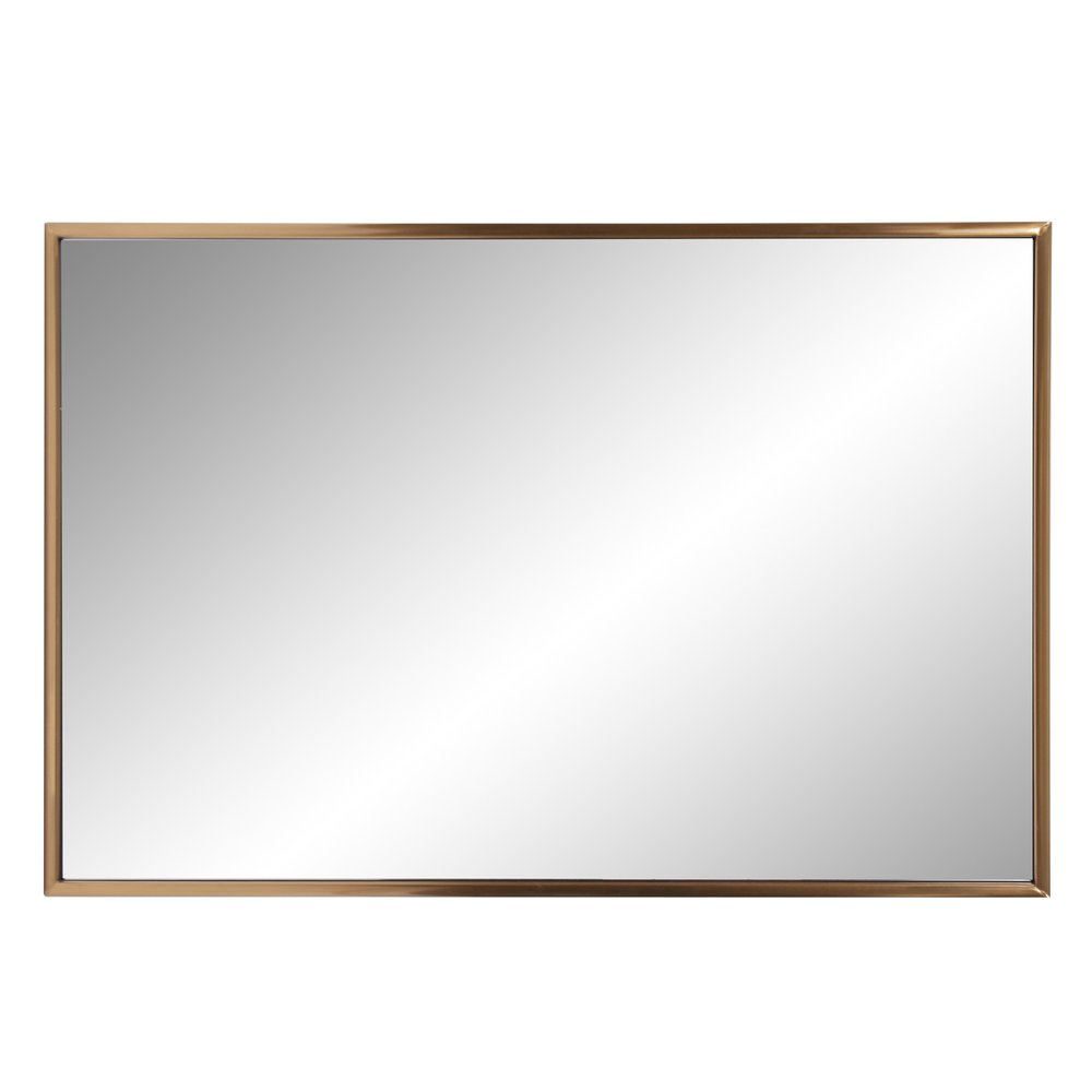 Antiqued Brushed Brass Rectangular Wall Mirror HomeRoots