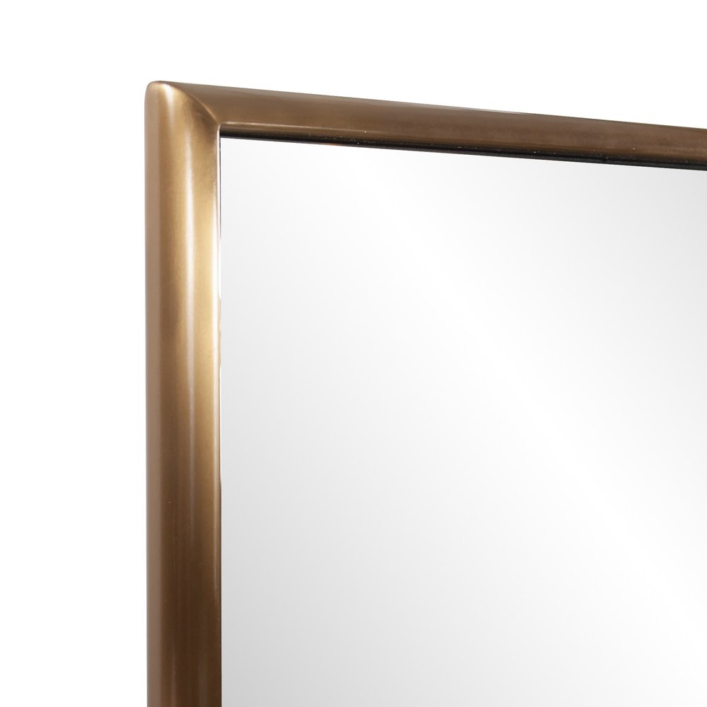 Antiqued Brushed Brass Rectangular Wall Mirror HomeRoots