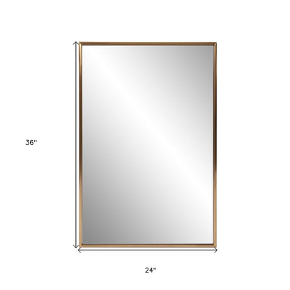 Antiqued Brushed Brass Rectangular Wall Mirror HomeRoots