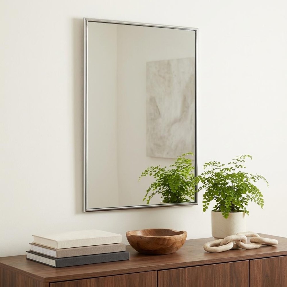 36" Gunmetal Metal Framed Accent Mirror HomeRoots