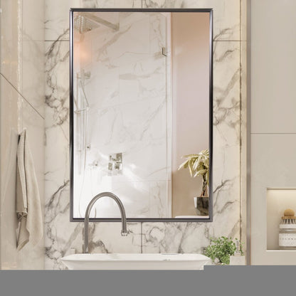 36" Gunmetal Metal Framed Accent Mirror HomeRoots