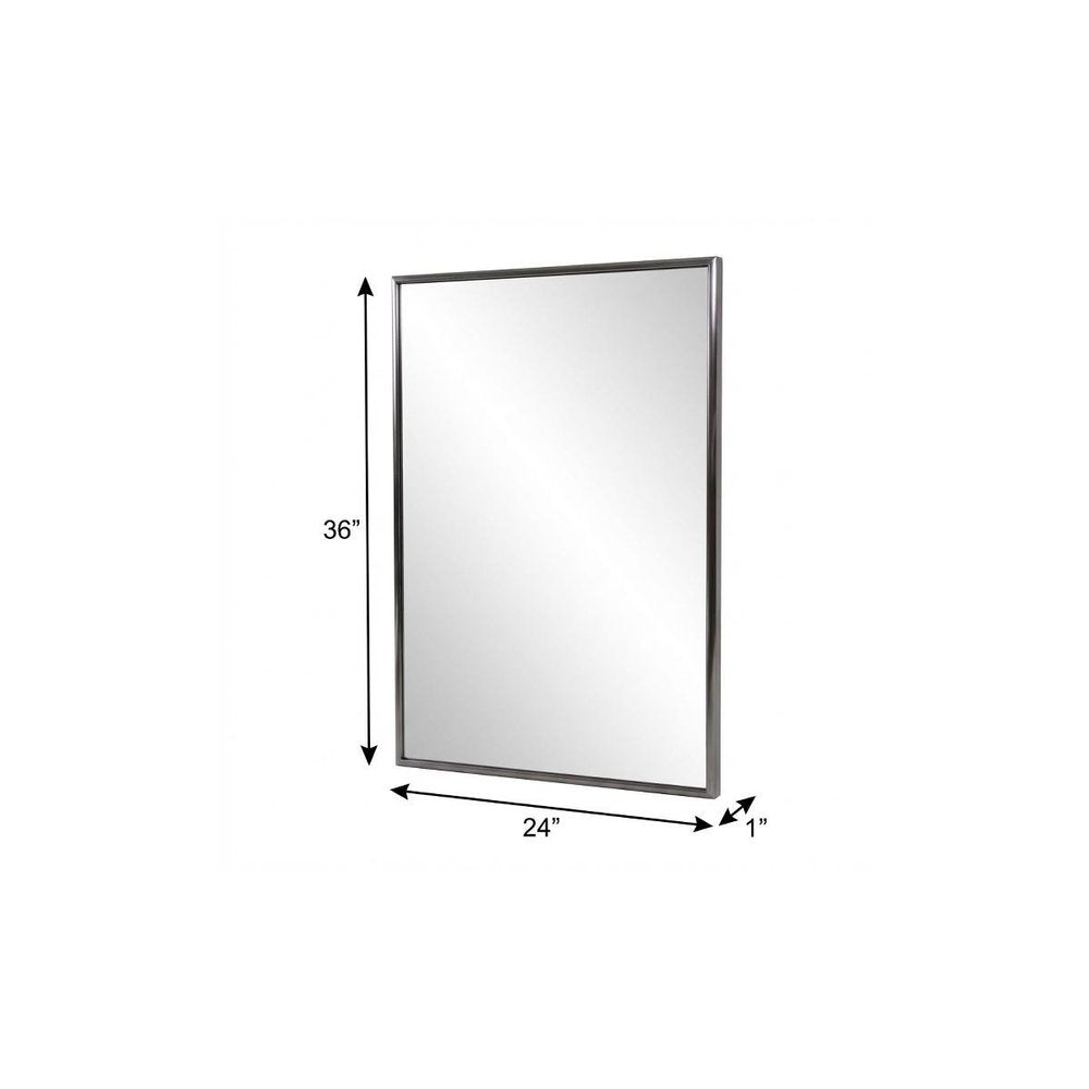 36" Gunmetal Metal Framed Accent Mirror HomeRoots