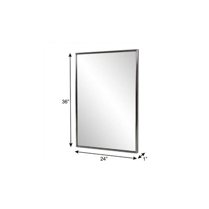 36" Gunmetal Metal Framed Accent Mirror HomeRoots