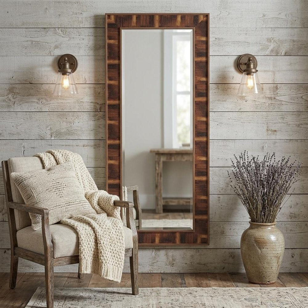 60" Brown Framed Full Length Hanging Mirror HomeRoots