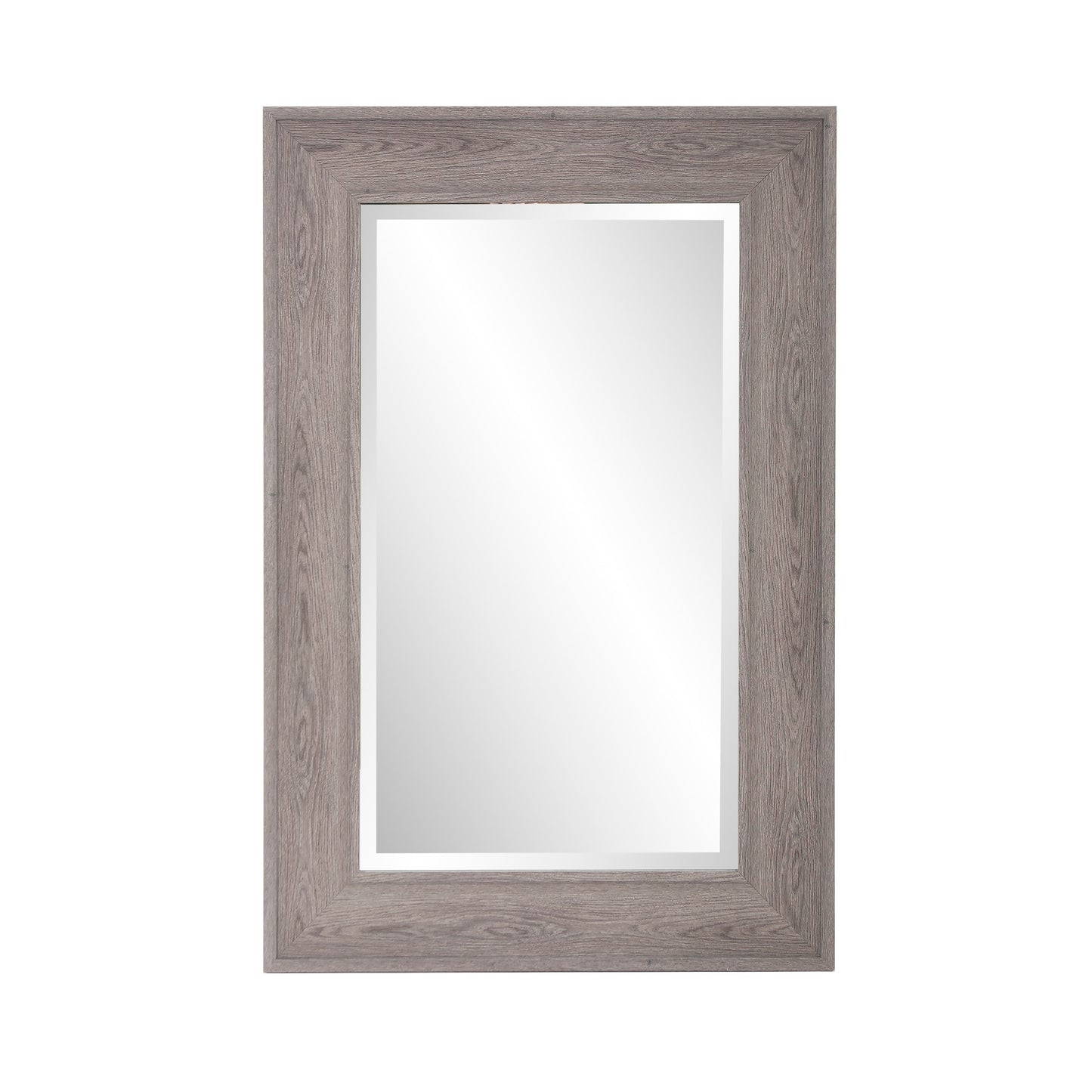 36" Gray Faux Wood Framed Accent Mirror