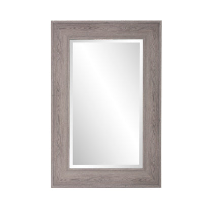 36" Gray Faux Wood Framed Accent Mirror