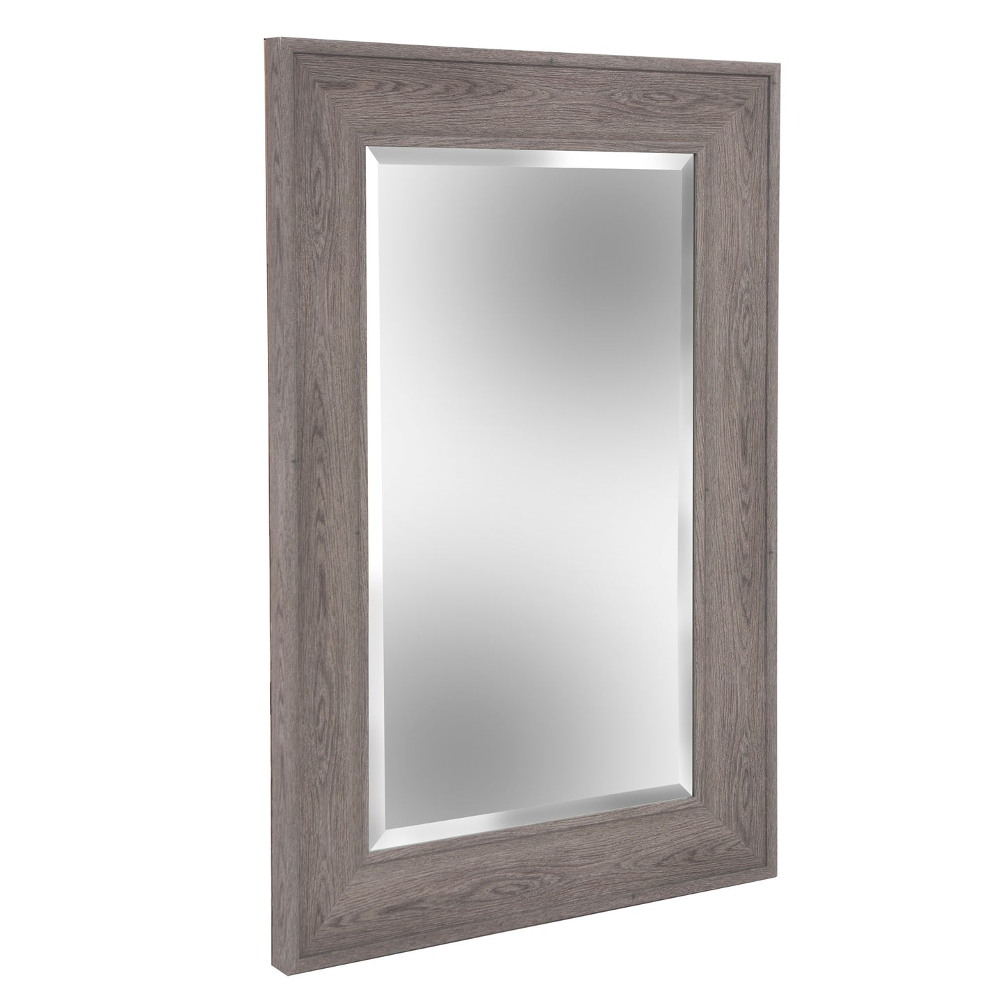 36" Gray Faux Wood Framed Accent Mirror