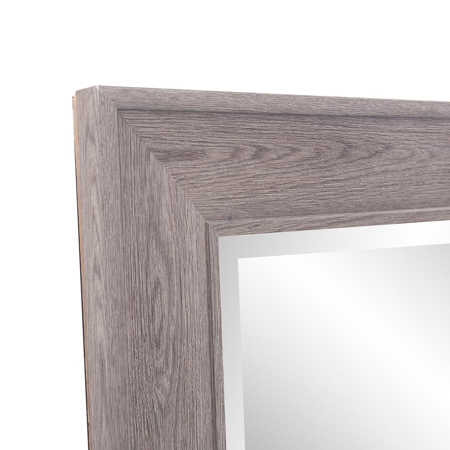 36" Gray Faux Wood Framed Accent Mirror