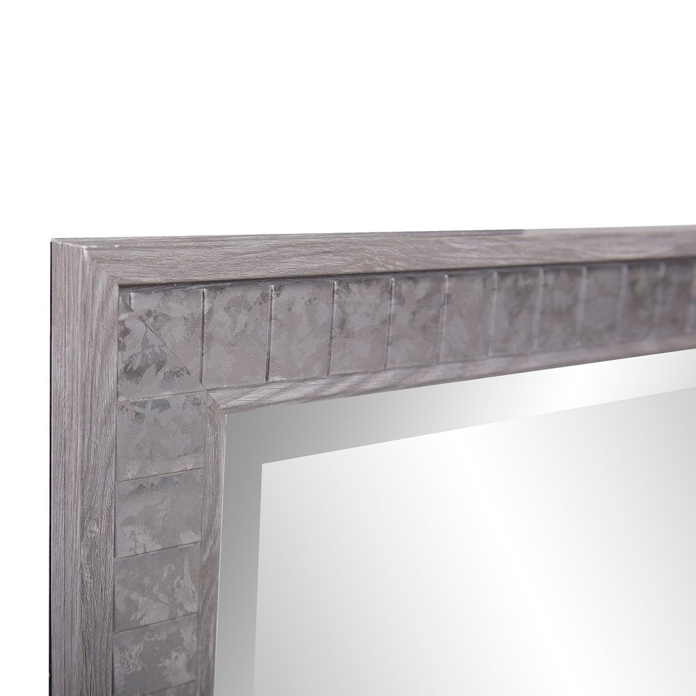 Warm Gray Faux Wood Square Mirror HomeRoots