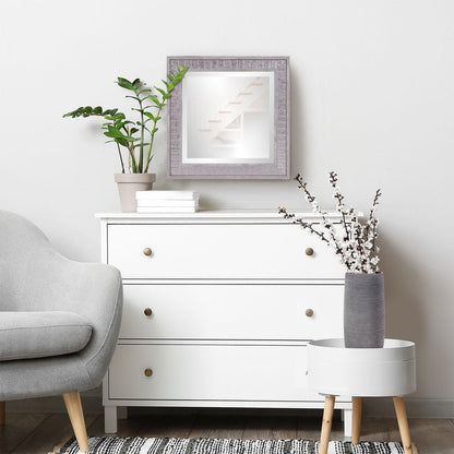 Warm Gray Faux Wood Square Mirror HomeRoots