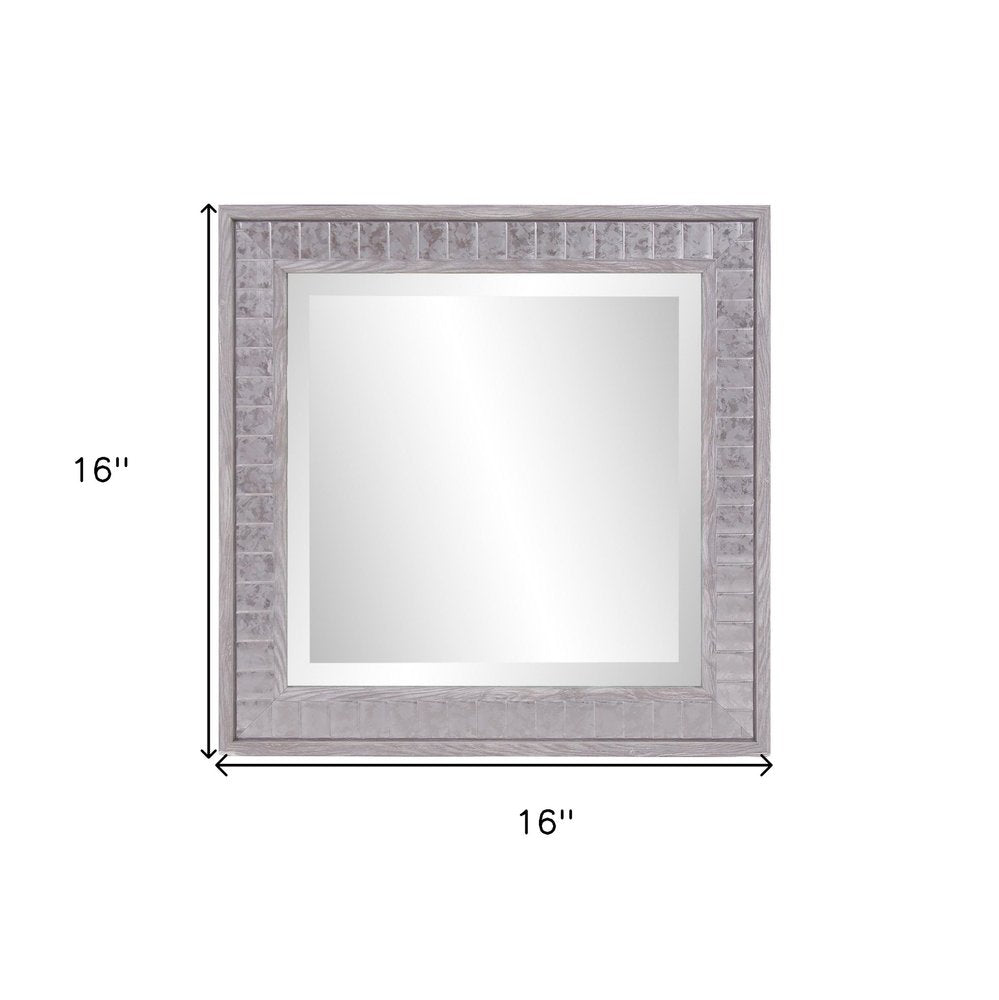 Warm Gray Faux Wood Square Mirror HomeRoots