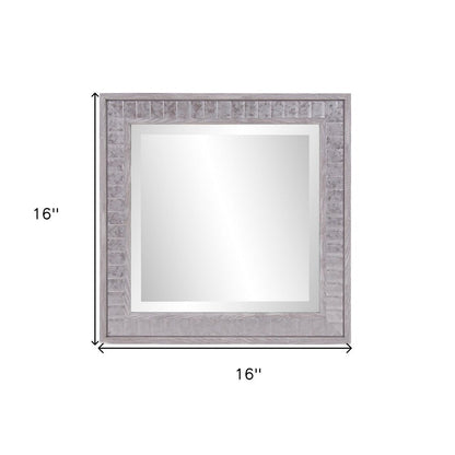 Warm Gray Faux Wood Square Mirror HomeRoots