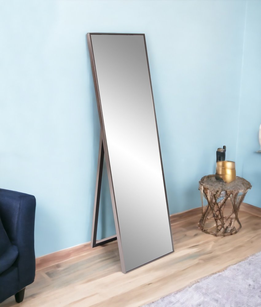 Sleek Brushed Brass Rectangular Full Length Standing Mirror HomeRoots