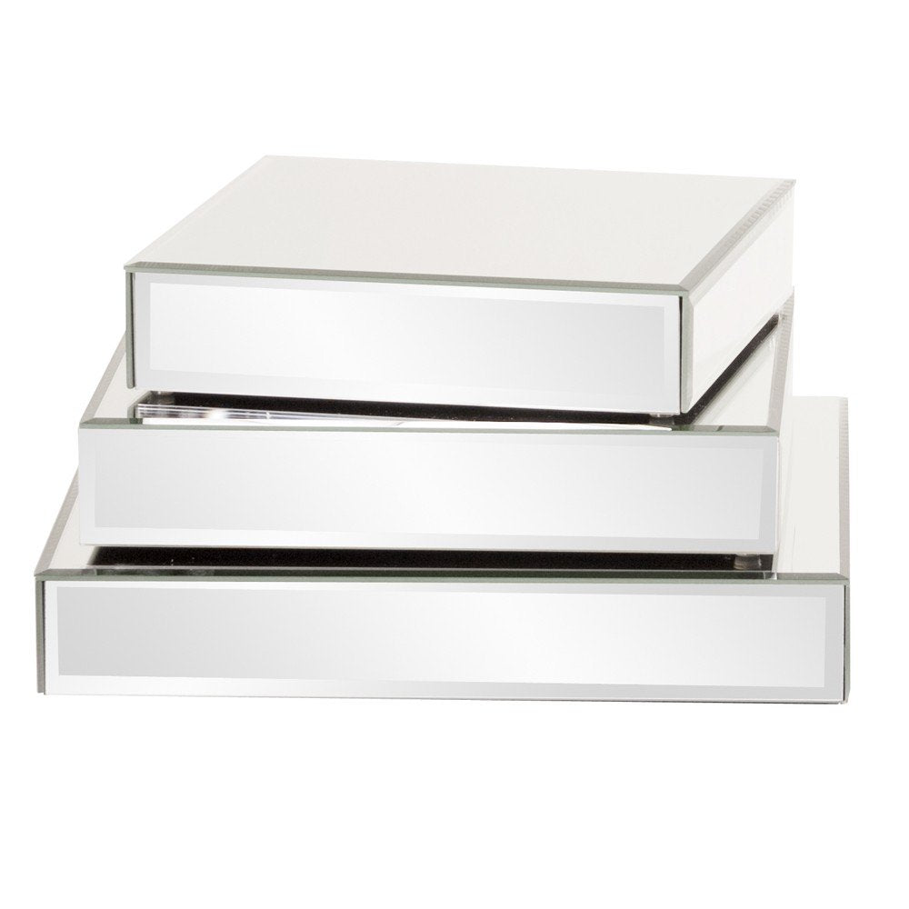 Set of Three Mirrored Rectangular Display Platforms HomeRoots