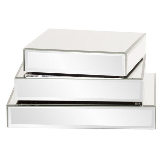 Set of Three Mirrored Rectangular Display Platforms HomeRoots