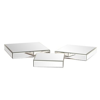 Set of Three Mirrored Rectangular Display Platforms