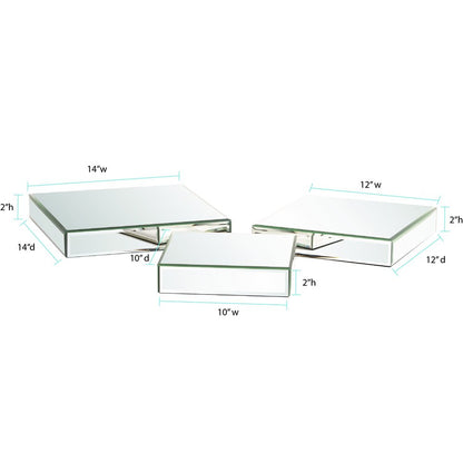 Set of Three Mirrored Rectangular Display Platforms HomeRoots