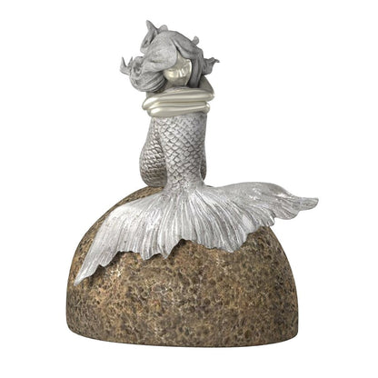 10" Brown and Silver Contemplative Mermaid Resin Tabletop Sculpture HomeRoots