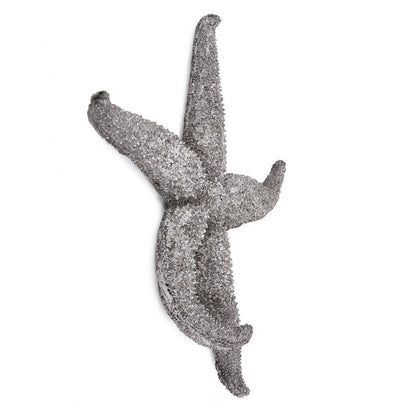 15" Antiqued Silver Resin Starfish Hanging Dimensional Sculpture