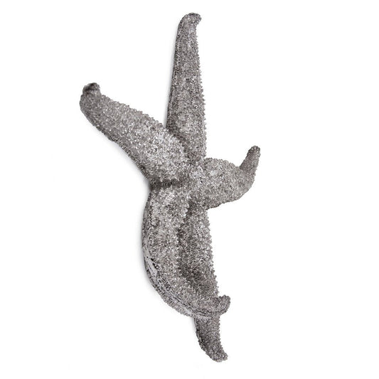 15" Antiqued Silver Resin Starfish Hanging Dimensional Sculpture