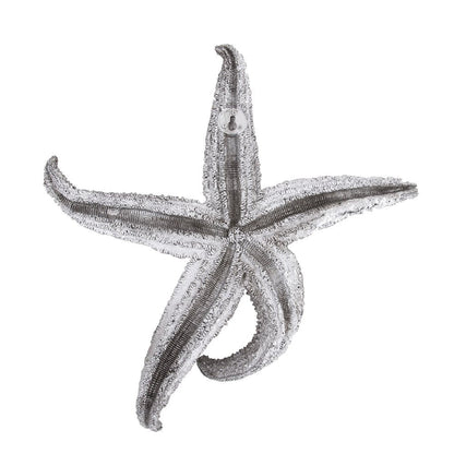 15" Antiqued Silver Resin Starfish Hanging Dimensional Sculpture