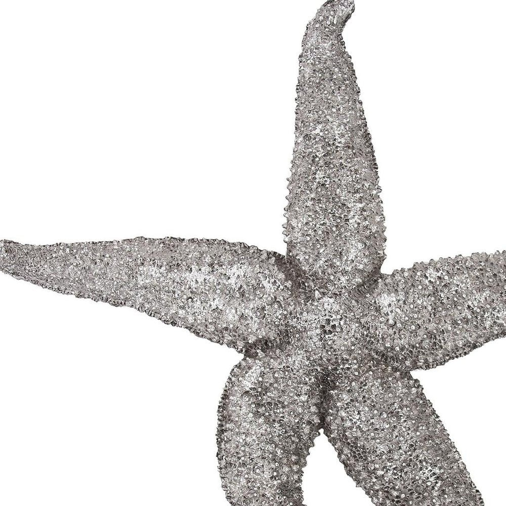 15" Antiqued Silver Resin Starfish Hanging Dimensional Sculpture — view 5