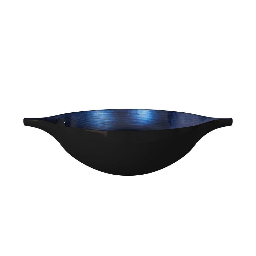19" Black And Blue Solid Wood Novelty Centerpiece Bowl HomeRoots