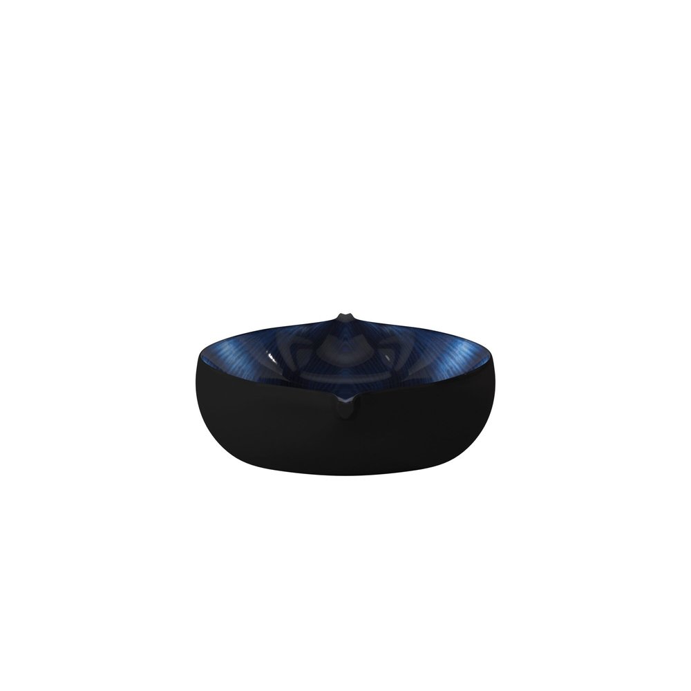 19" Black And Blue Solid Wood Novelty Centerpiece Bowl HomeRoots