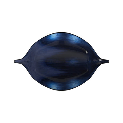 19" Black And Blue Solid Wood Novelty Centerpiece Bowl HomeRoots