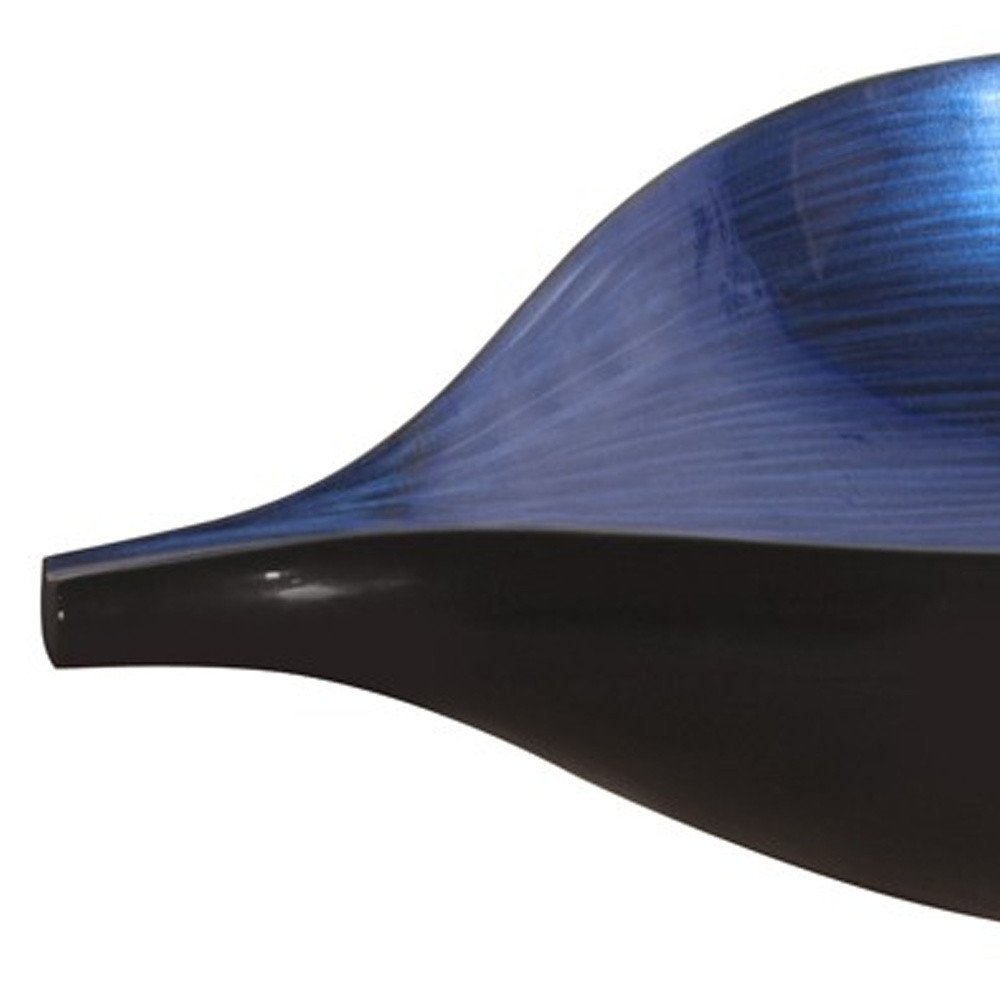 19" Black And Blue Solid Wood Novelty Centerpiece Bowl HomeRoots