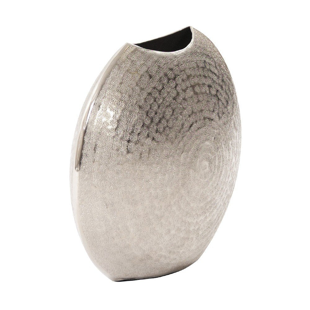 10" Silver Cylinder Aluminum Table Vase HomeRoots