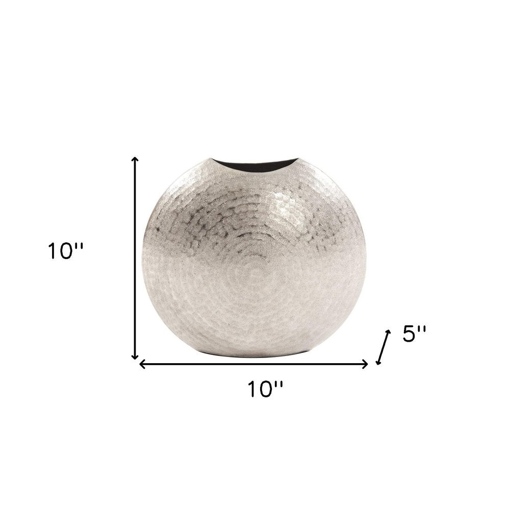 10" Silver Cylinder Aluminum Table Vase HomeRoots