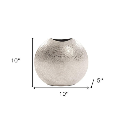 10" Silver Cylinder Aluminum Table Vase HomeRoots