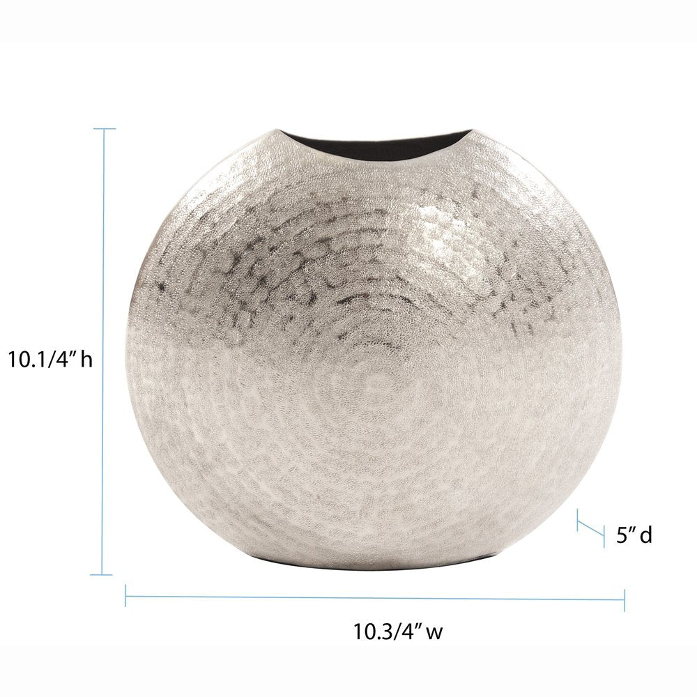 10" Silver Cylinder Aluminum Table Vase HomeRoots