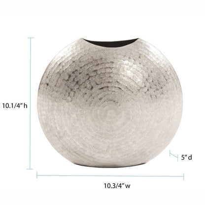 10" Silver Cylinder Aluminum Table Vase HomeRoots