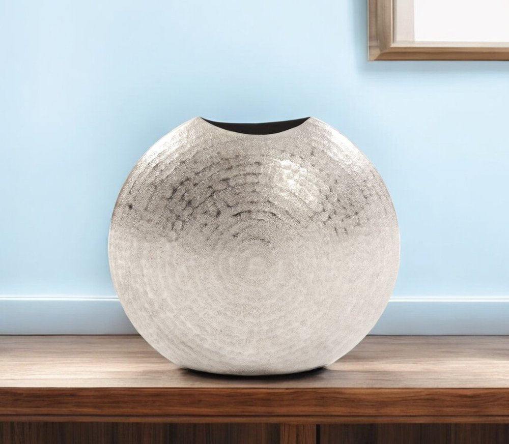 10" Silver Cylinder Aluminum Table Vase HomeRoots