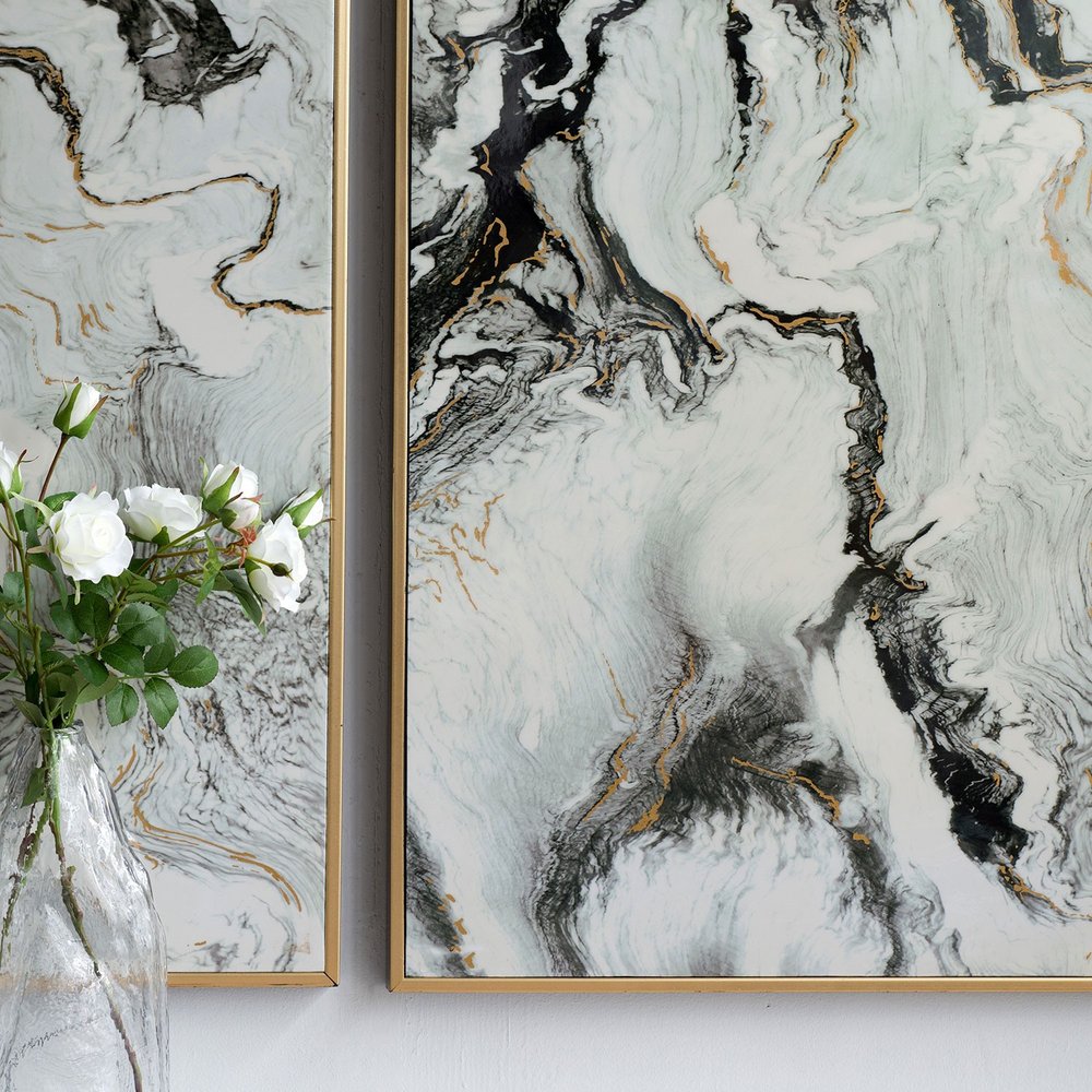 Set of Two White Framed Art — view 3