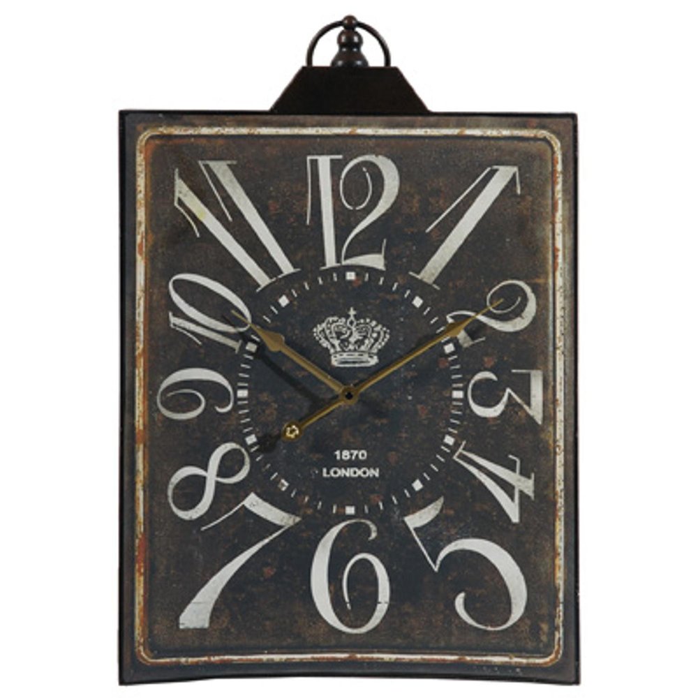 Vintage Style Black and White Iron Wall Clock HomeRoots