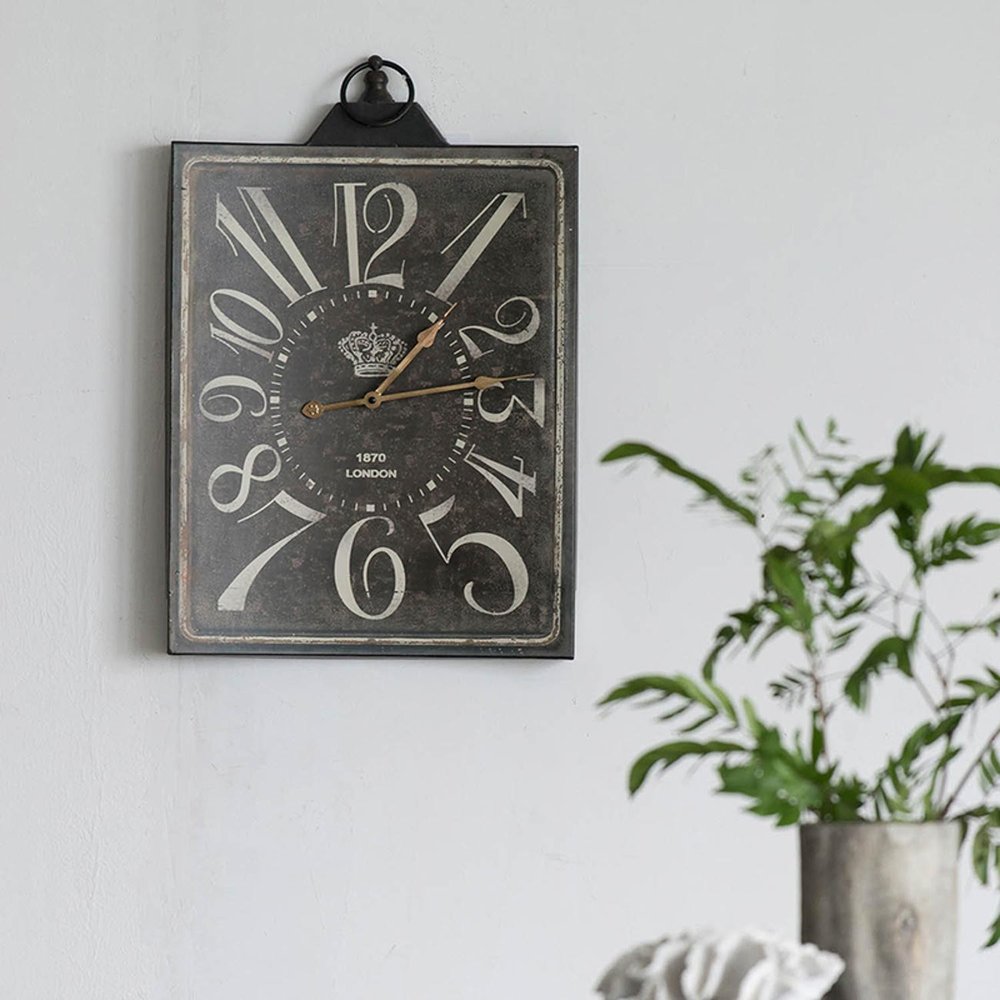 Vintage Style Black and White Iron Wall Clock HomeRoots