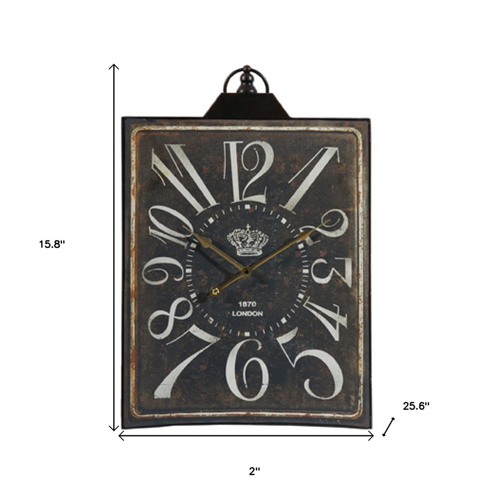 Vintage Style Black and White Iron Wall Clock HomeRoots