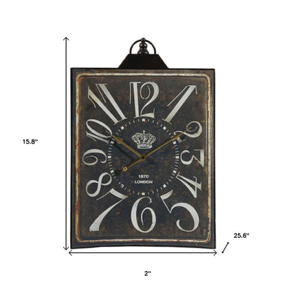 Vintage Style Black and White Iron Wall Clock HomeRoots