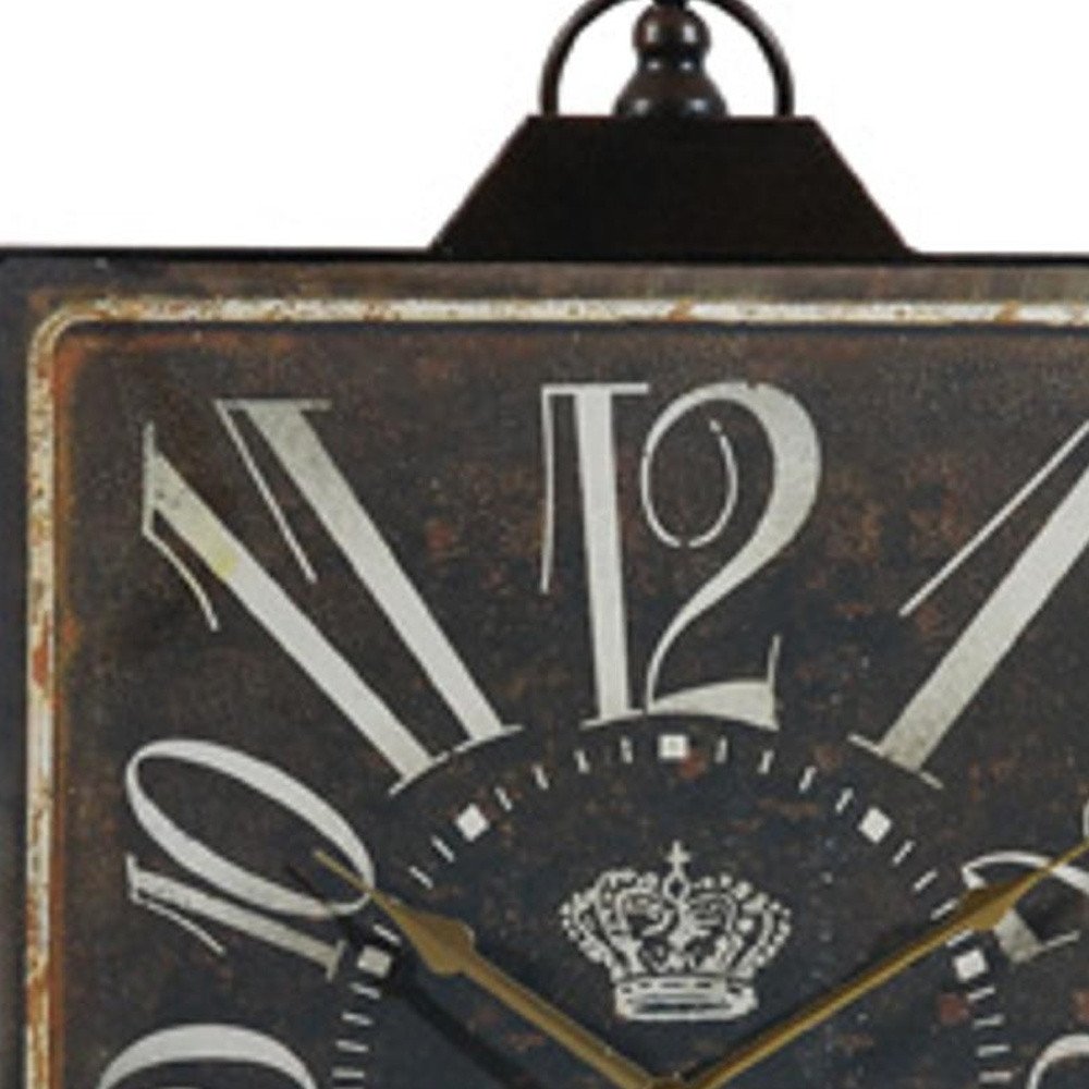 Vintage Style Black and White Iron Wall Clock HomeRoots