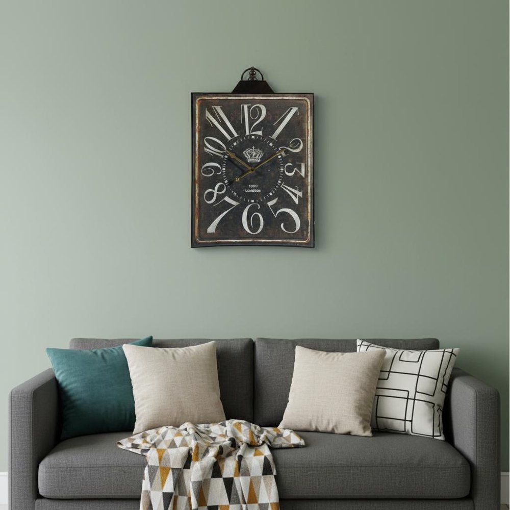 Vintage Style Black and White Iron Wall Clock HomeRoots