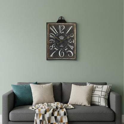 Vintage Style Black and White Iron Wall Clock HomeRoots