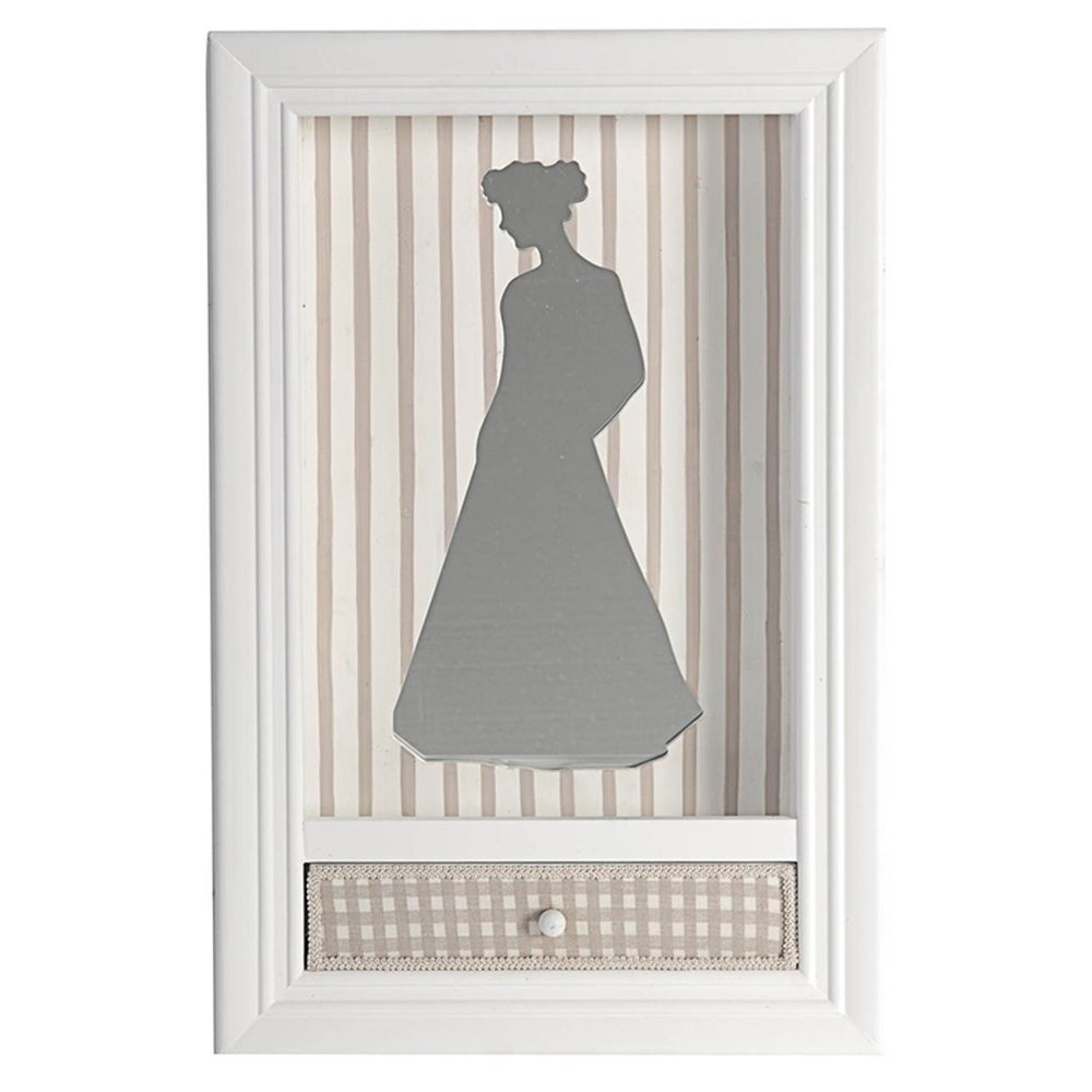19" X 12" White Glass And Wood Mother Framed Art — view 1