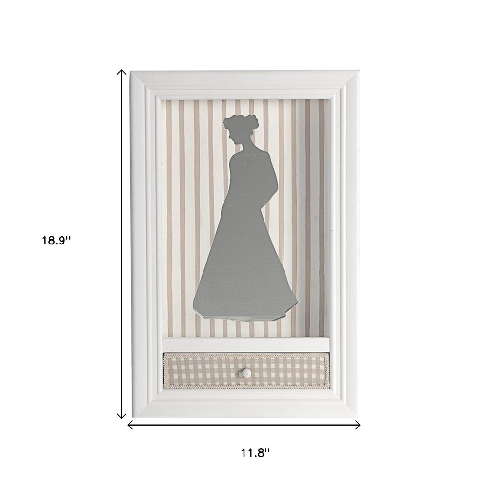 19" X 12" White Glass And Wood Mother Framed Art — view 5